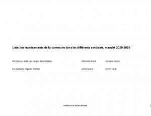 Liste des représentants syndicats